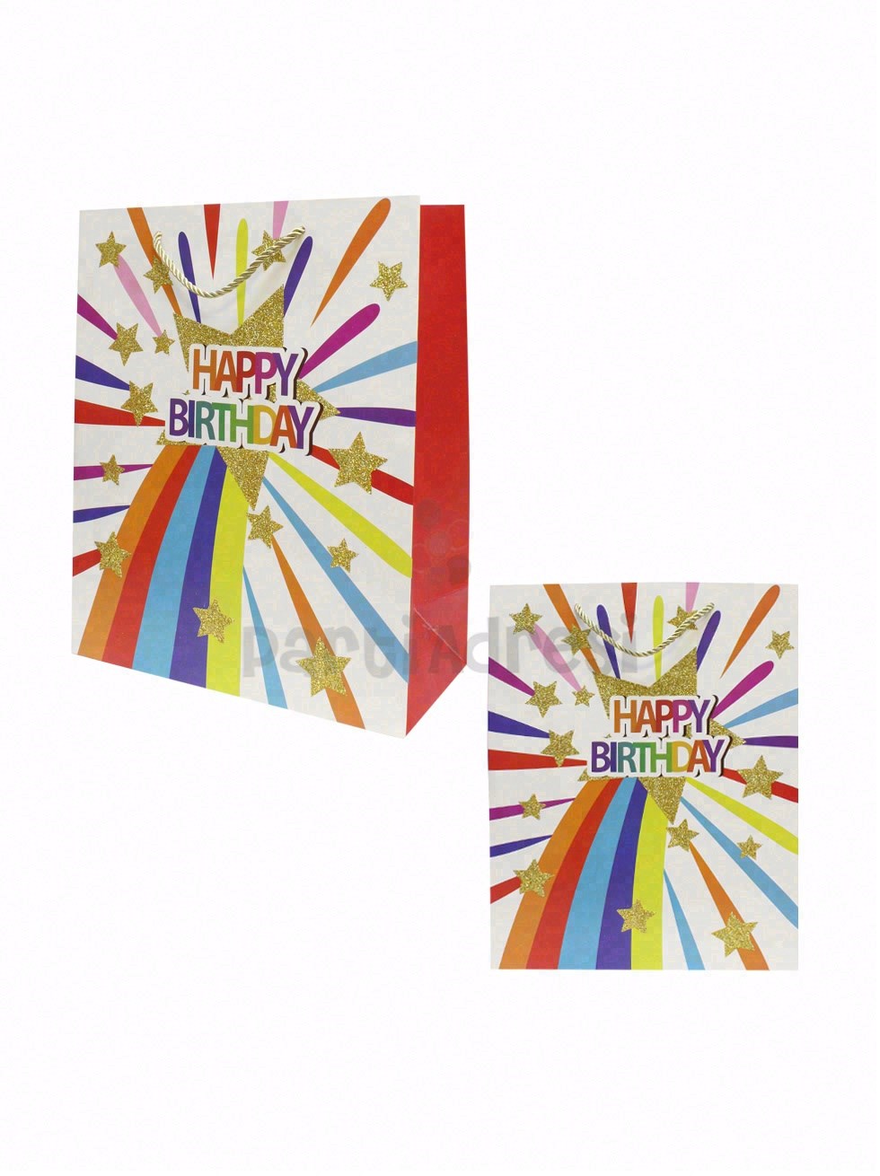 Happy Birthday Simli Karton Çanta – Hediye Alışveriş Çantası Renkli 30x40x12 cm