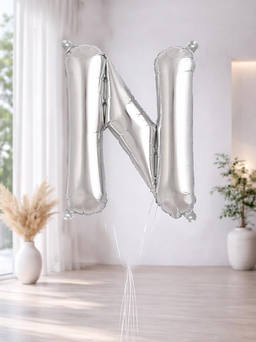 Harf Folyo Balon N Harfi Gümüş Renk 76 Cm