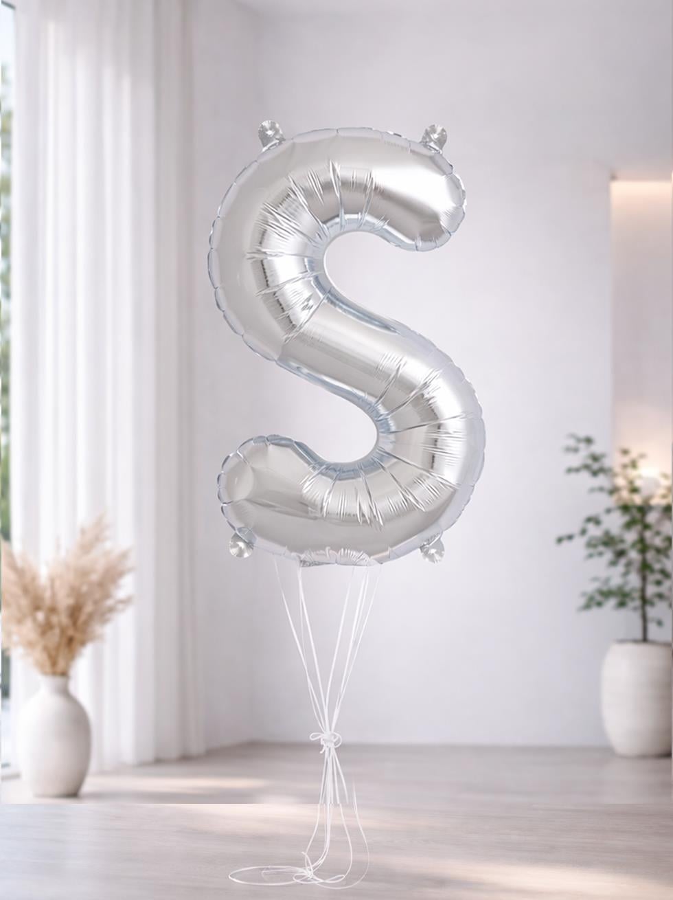 Harf Folyo Balon S Harfi Gümüş Renk 76 Cm