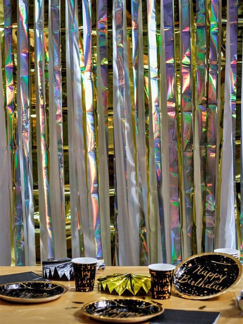 Işıltılı Lüx Parti Perdesi Altın