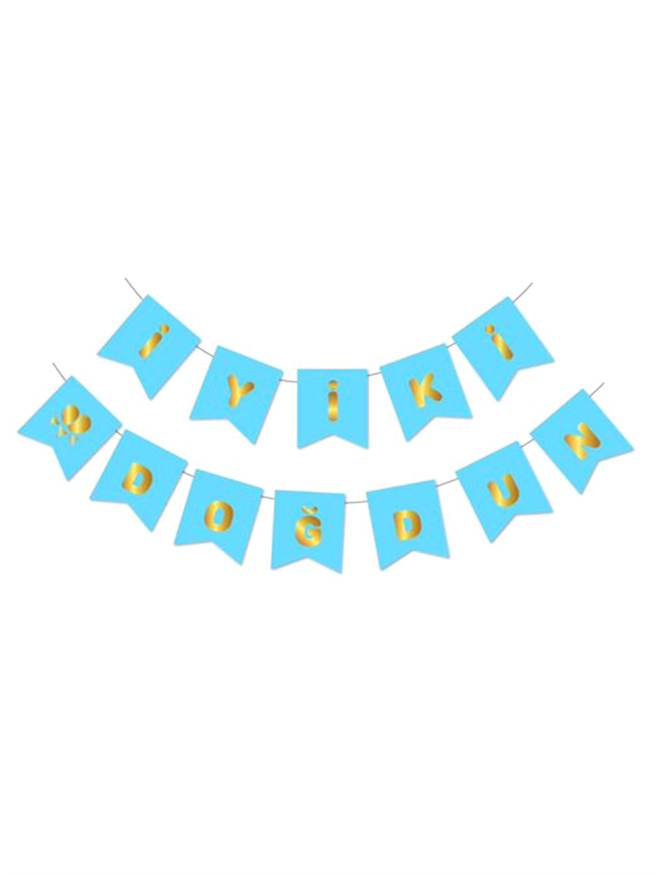 İyi Ki Doğdun Mavi-Altın Yazı