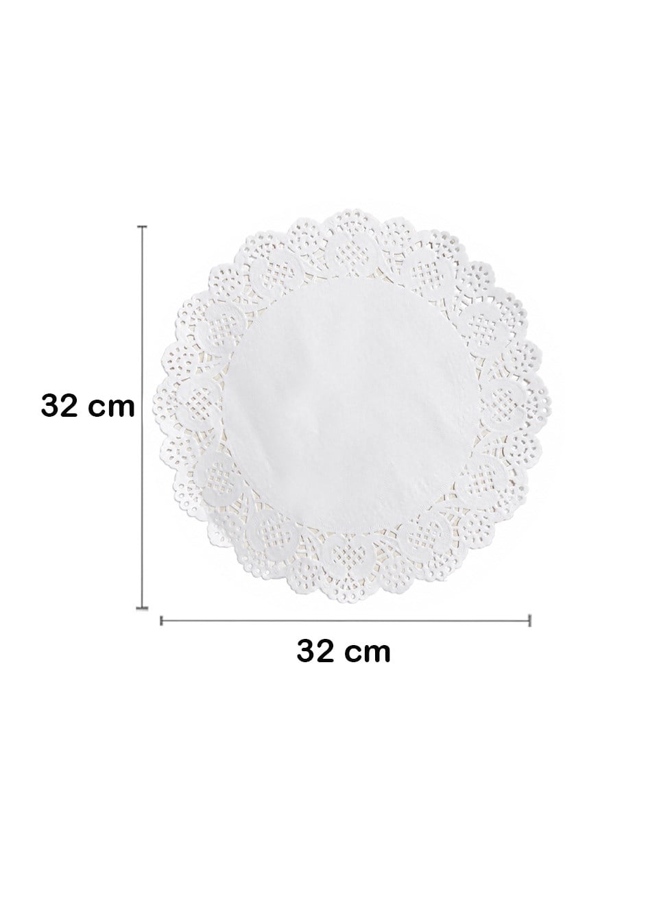 Kağıt Dantel Altlık Beyaz  – Dekoratif Sunum Altlığı 32 cm 100lü