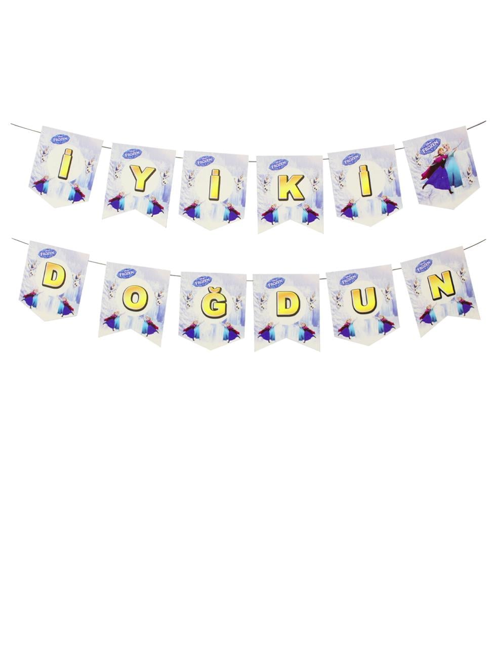 Karlar Ülkesi (Frozen) Temalı İyi Ki Doğdun Banner – Kız Çocuk Doğum Günü Dekoru