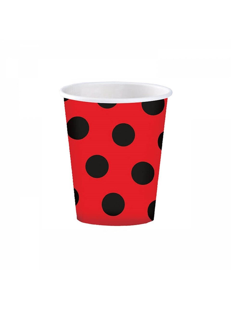 Karton Bardak Siyah Puantiyeli Kırmızı 8'Li