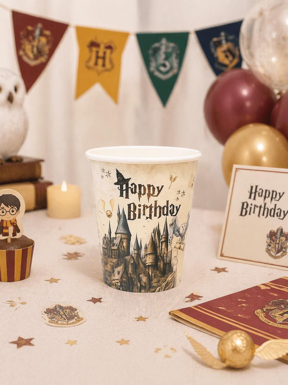 Karton Doğum Günü Bardağı Harry Potter Temalı Bardak 8li