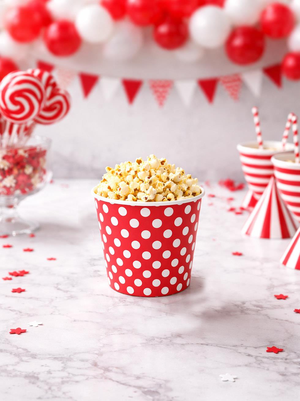 Karton Kova Kırmızı-Beyaz Puanlı 46 Oz