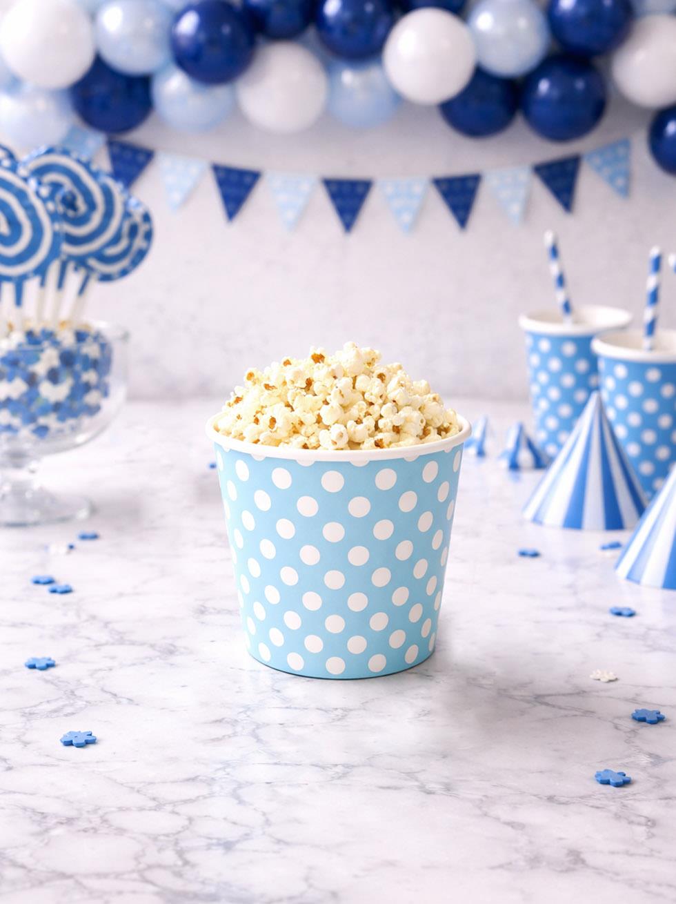 Karton Kova Mavi-Beyaz Puanlı 46 Oz