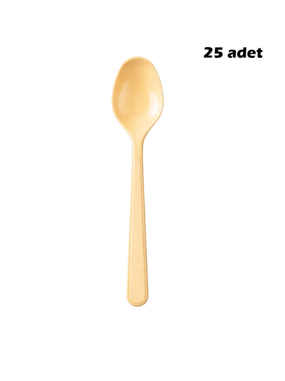 Plastik Kaşık Krem 25li