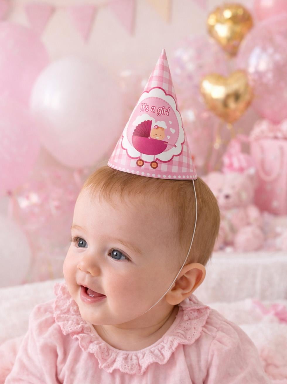 Kız Bebek Baby Shower Konsept Mini Karton Şapka