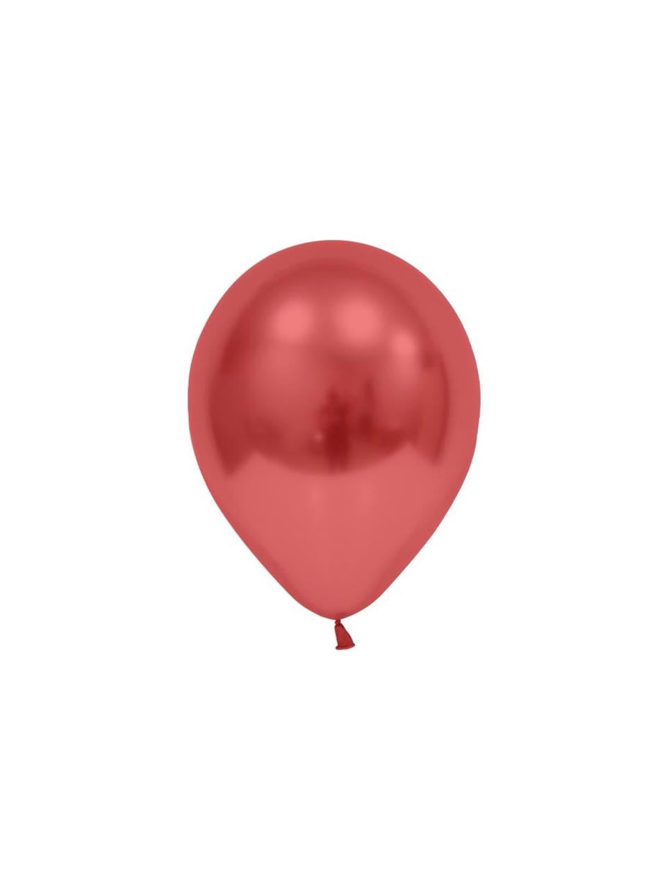 Krom Balon Parlak Parti Balonu Kırmızı 12 inc - 30 cm 5'li