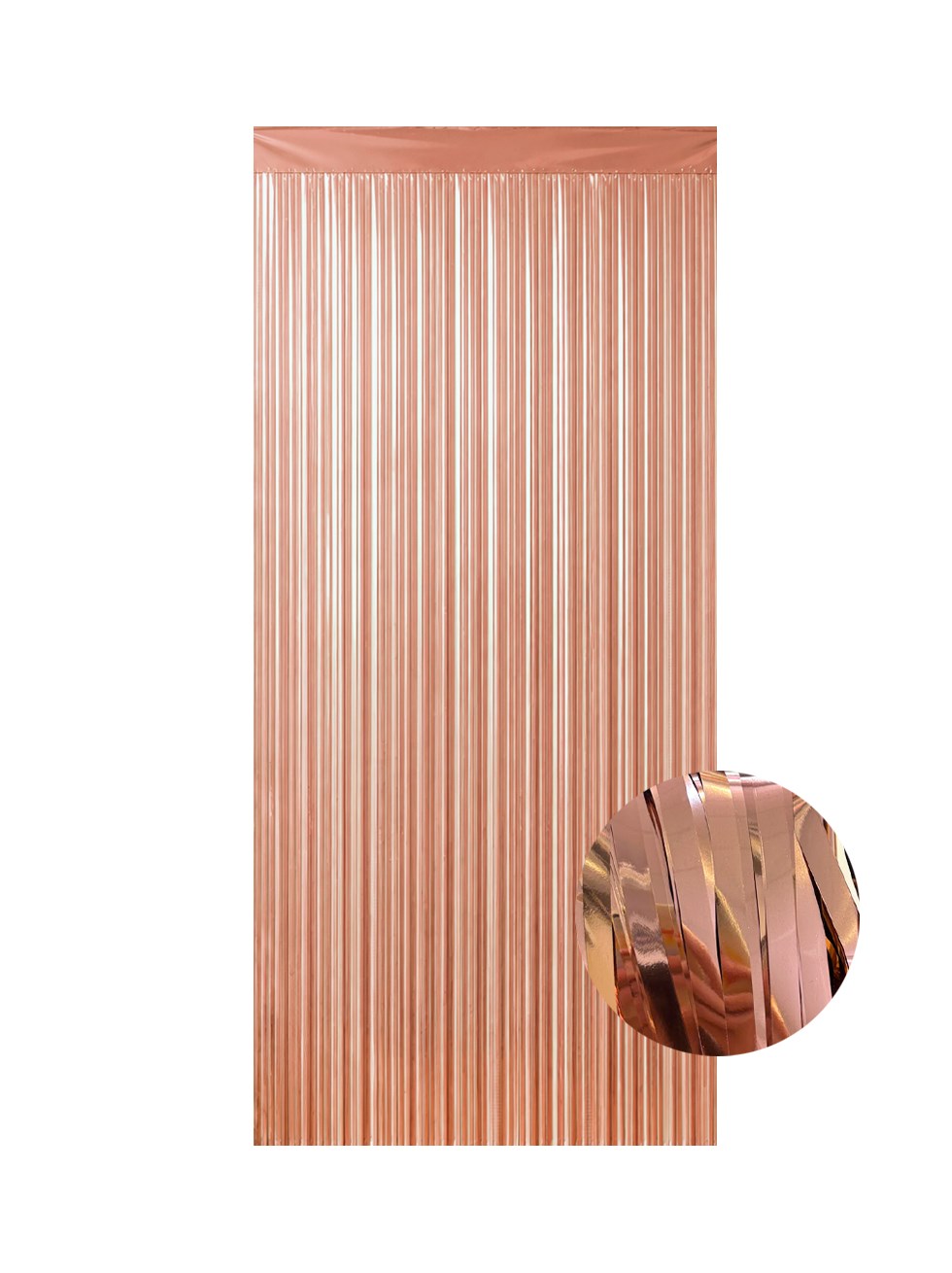 Lükks Metalize Parti Perdesi Kapı ve Fon Perdesi Rose Gold