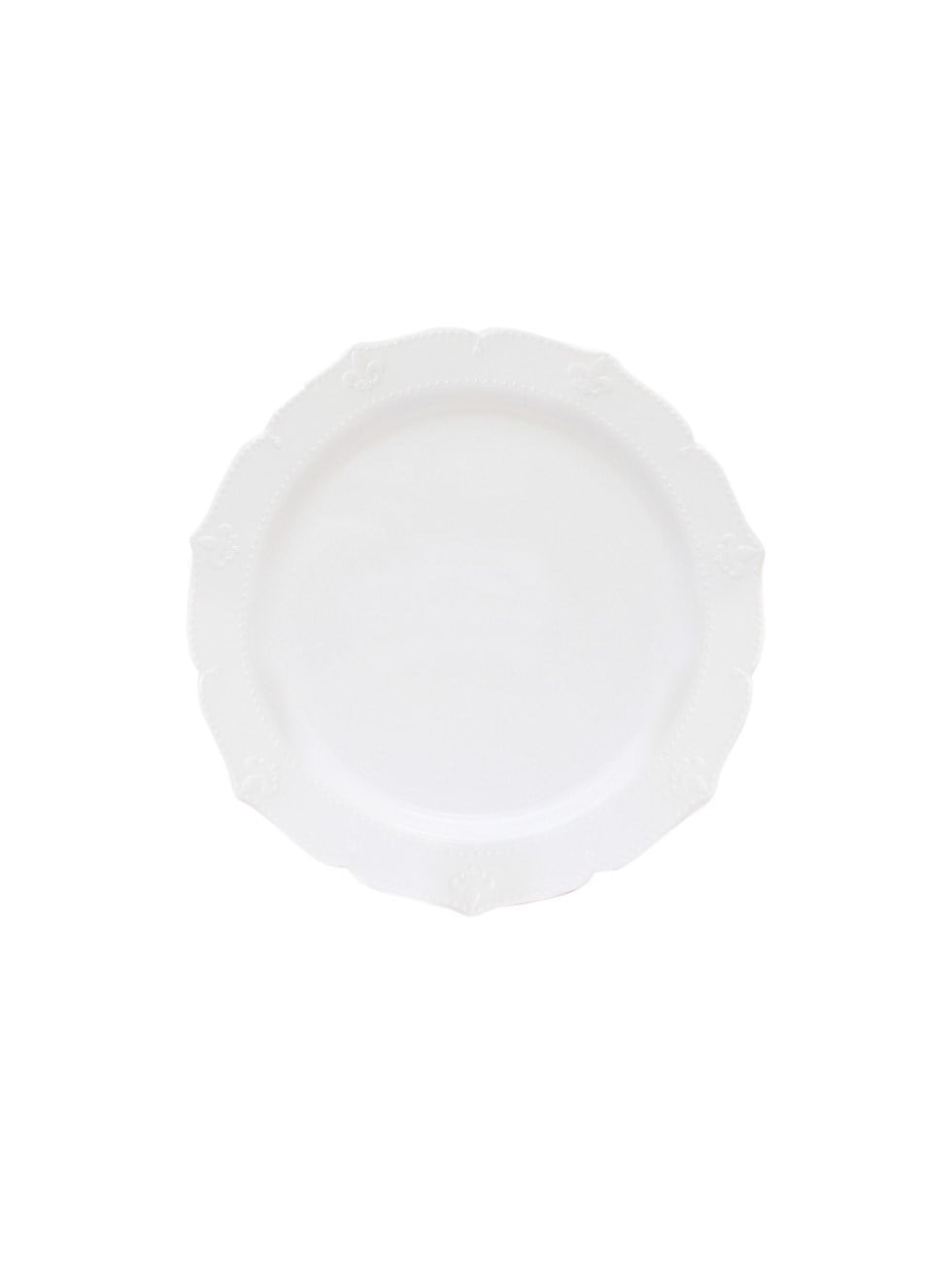 Lüks Mika Tabak Vintage Desenli Plastik Parti Tabağı Beyaz 22 cm 6lı