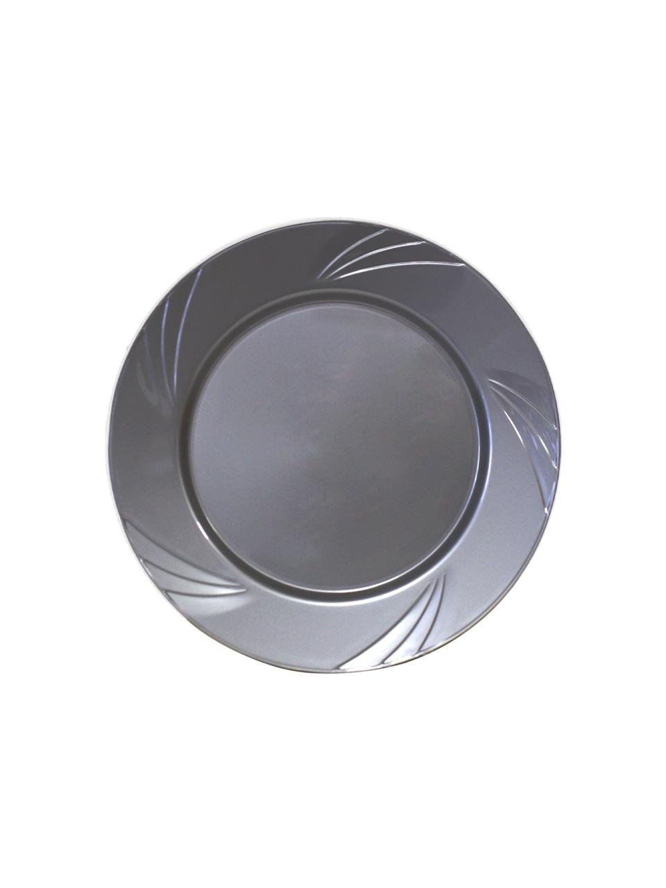 Lüks Plastik Mika Tabak 6'lı 23 Cm Gümüş