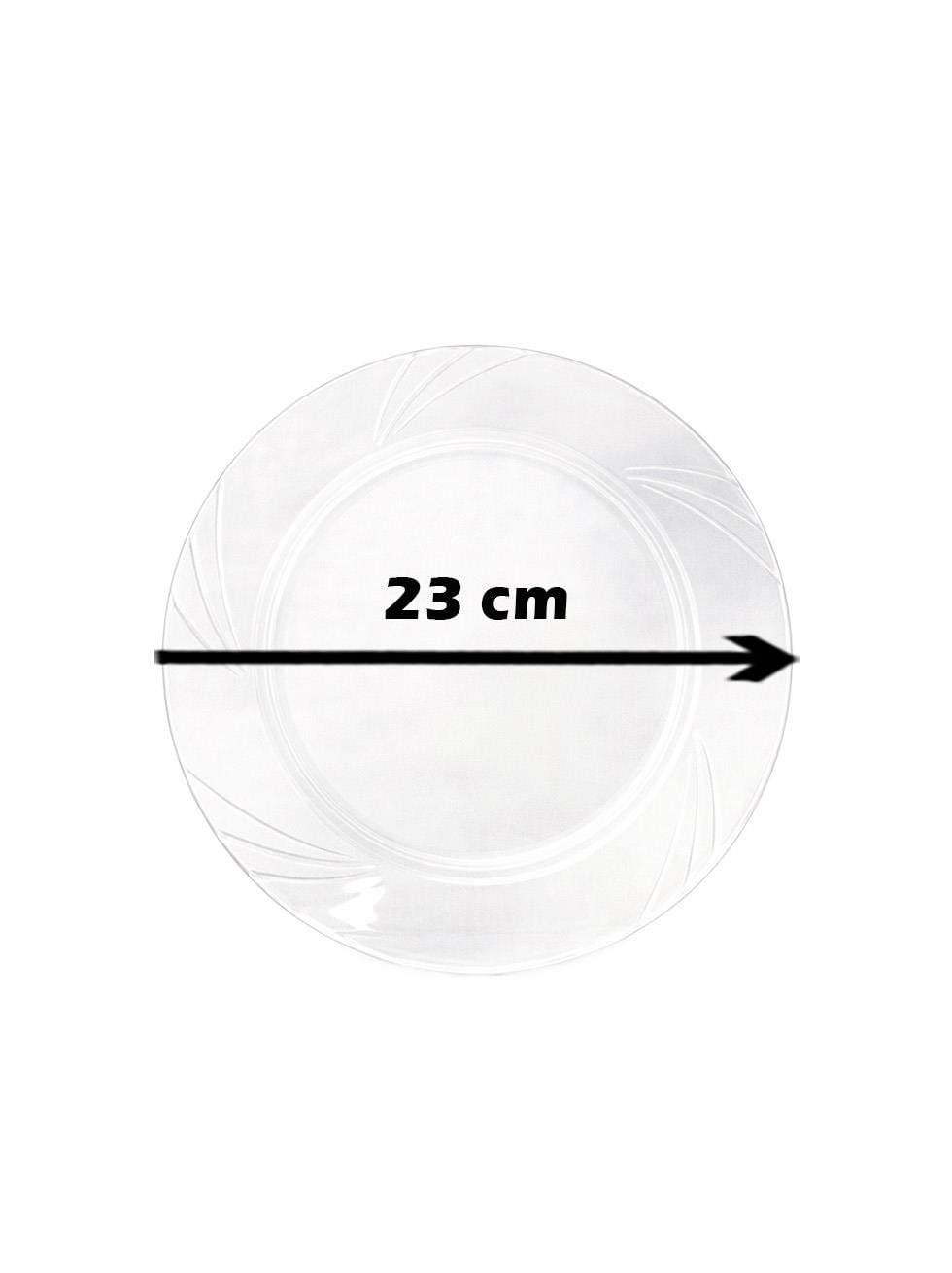 Lüks Plastik Mika Tabak Parti Tabağı Şeffaf 23  cm 6lı 