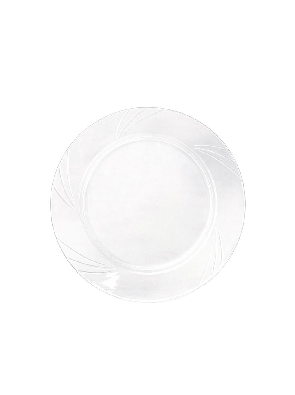 Lüks Plastik Mika Tabak Parti Tabağı Şeffaf 23  cm 6lı 