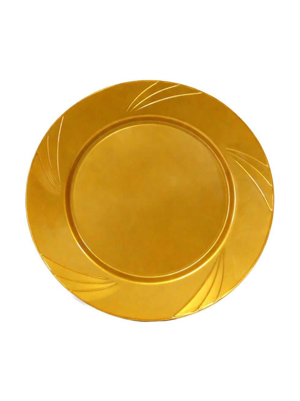 Lüks Plastik Mika Tabak 6lı 26 Cm Gold
