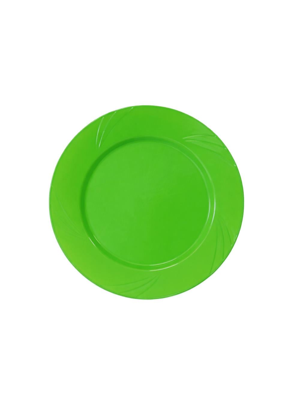 Lüks Plastik Mika Tabak Parti Tabağı Yeşil 23 cm 6lı 