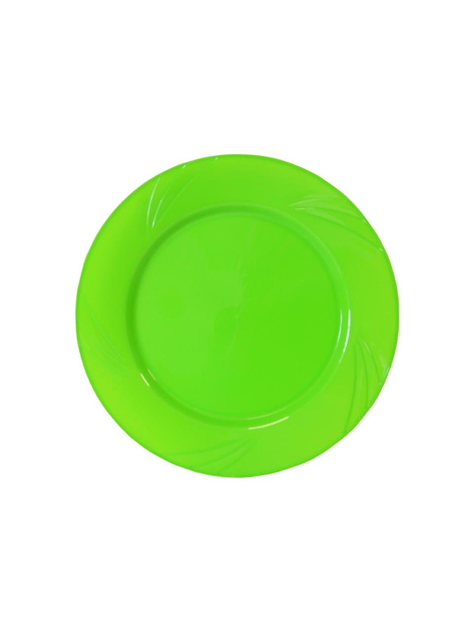 Lüks Plastik Mika Tabak Parti Tabağı Yeşil 6'lı 23 Cm