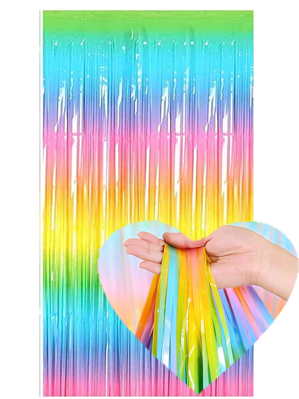 Makaron Gökkuşağı Parti Perdesi Kapı ve Fon Perdesi 