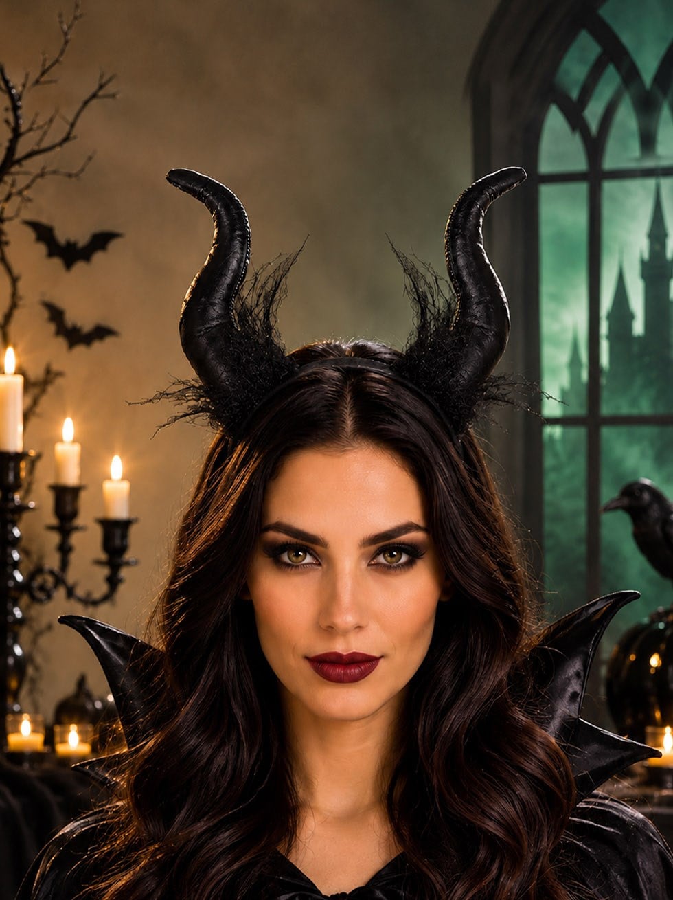 Malefiz Tacı Boynuzlu Maleficent Taç Cadılar Bayramı Parti Aksesuarı