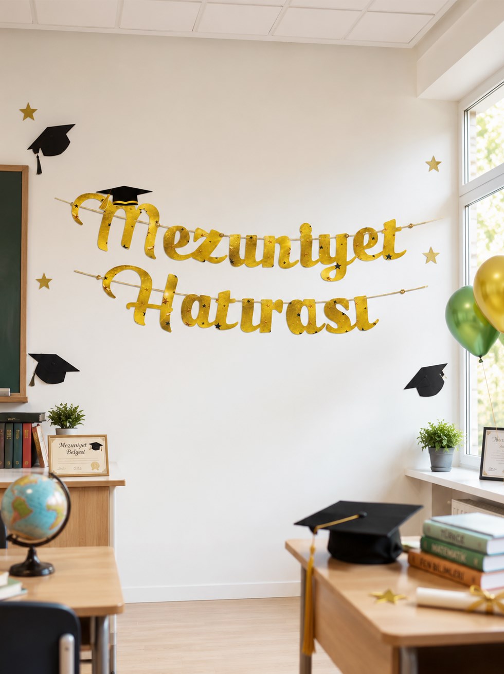 Mezuniyet Hatırası Dekoratif Yazı Banner Mezuniyet Partisi Süsü