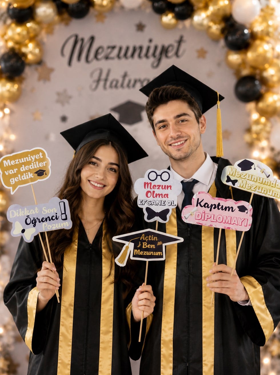 Mezuniyet Konuşma Balonu Seti 10lu