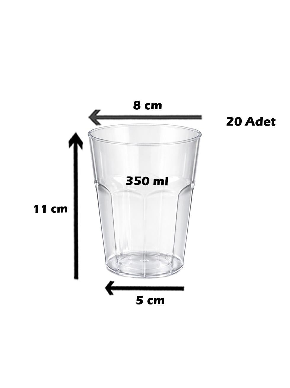 Mika Plastik Bardak Şeffaf Meşrubat Bardağı 350 ml 20li 