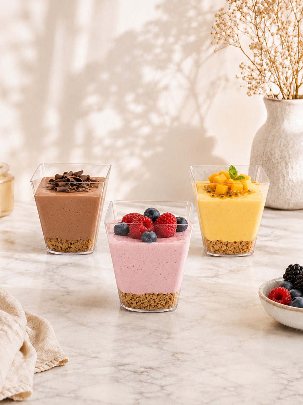 Mika Plastik Mini Kare Sunum Kasesi Şeffaf Kap 120 ml 25li