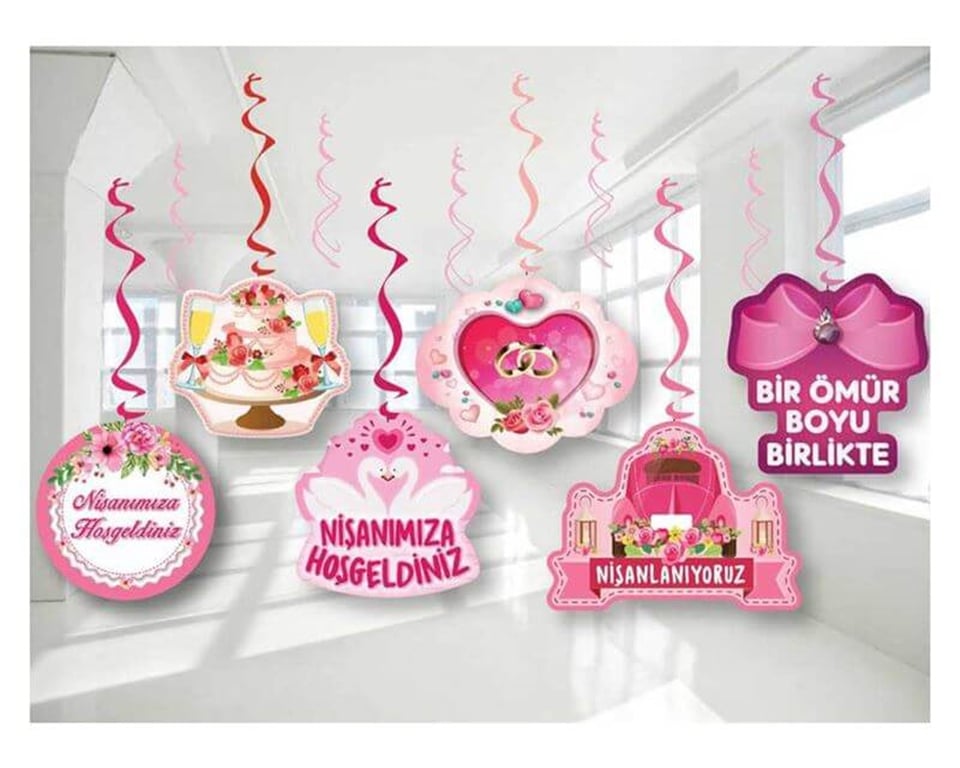 Nişanımıza Hoşgeldiniz Sarkıt Süs 6 lı