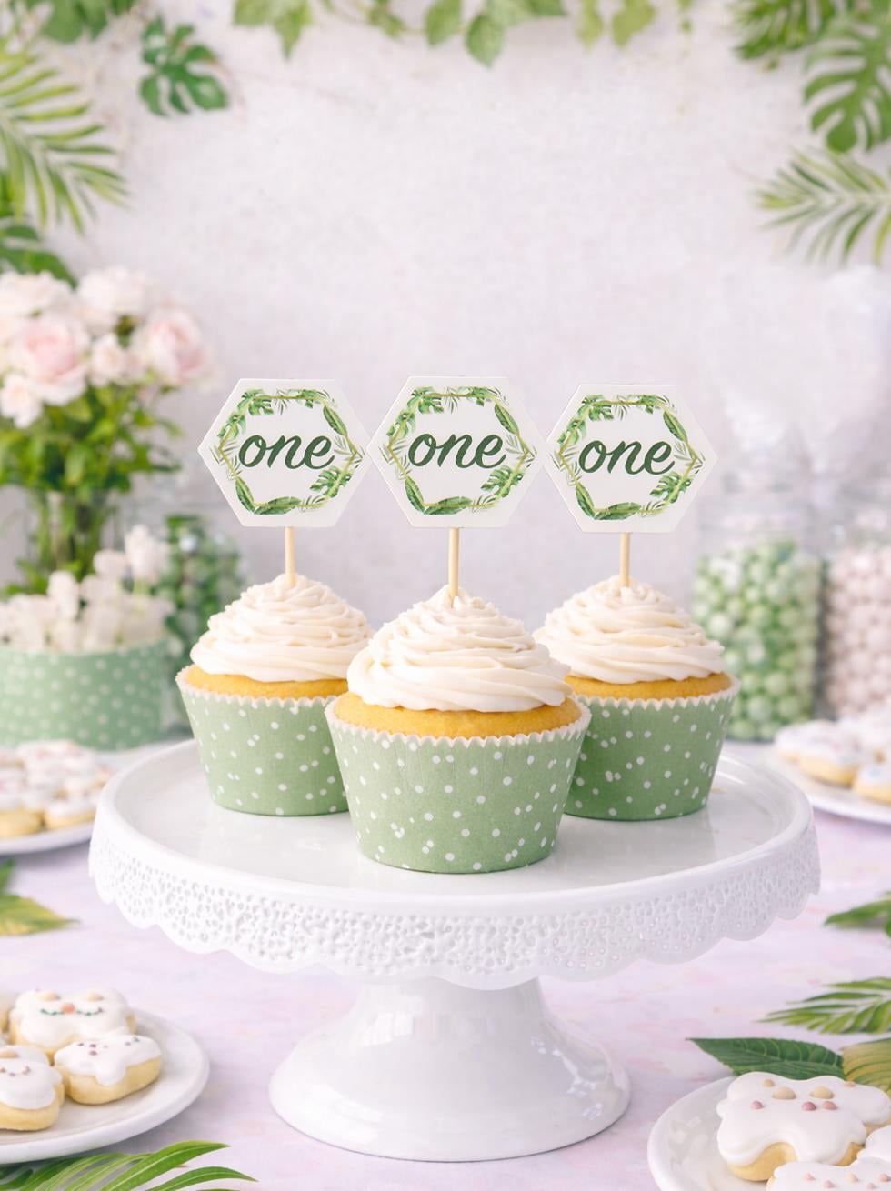 One Kürdan 1 Yaş Doğum Günü Partisi Cupcake Kürdanı 10lu