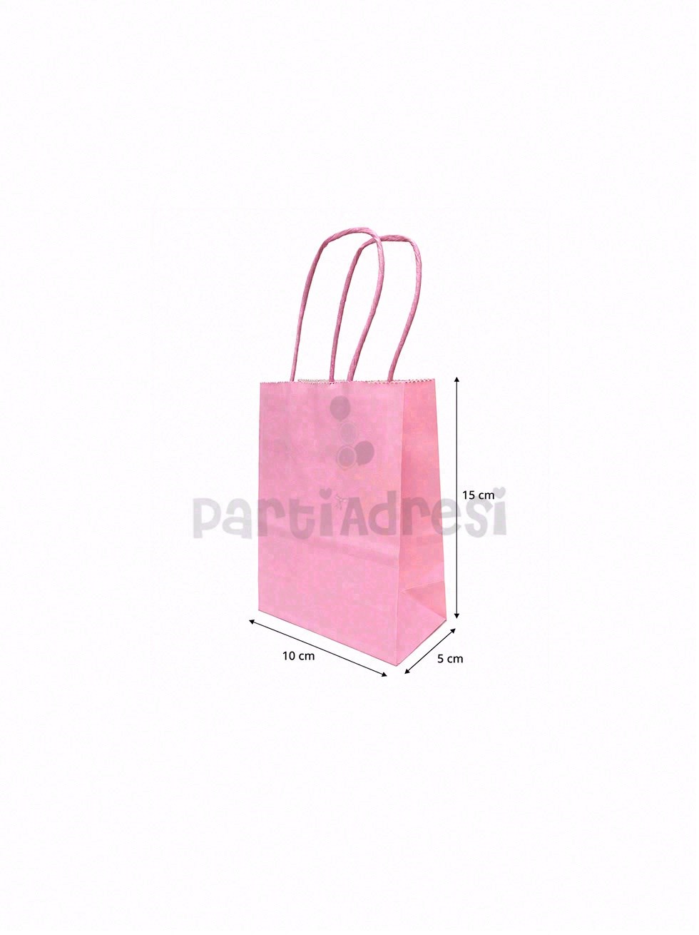 Pembe Mini Boy Kağıt Çanta – Hediye Çantası 10x15x5 cm 12li