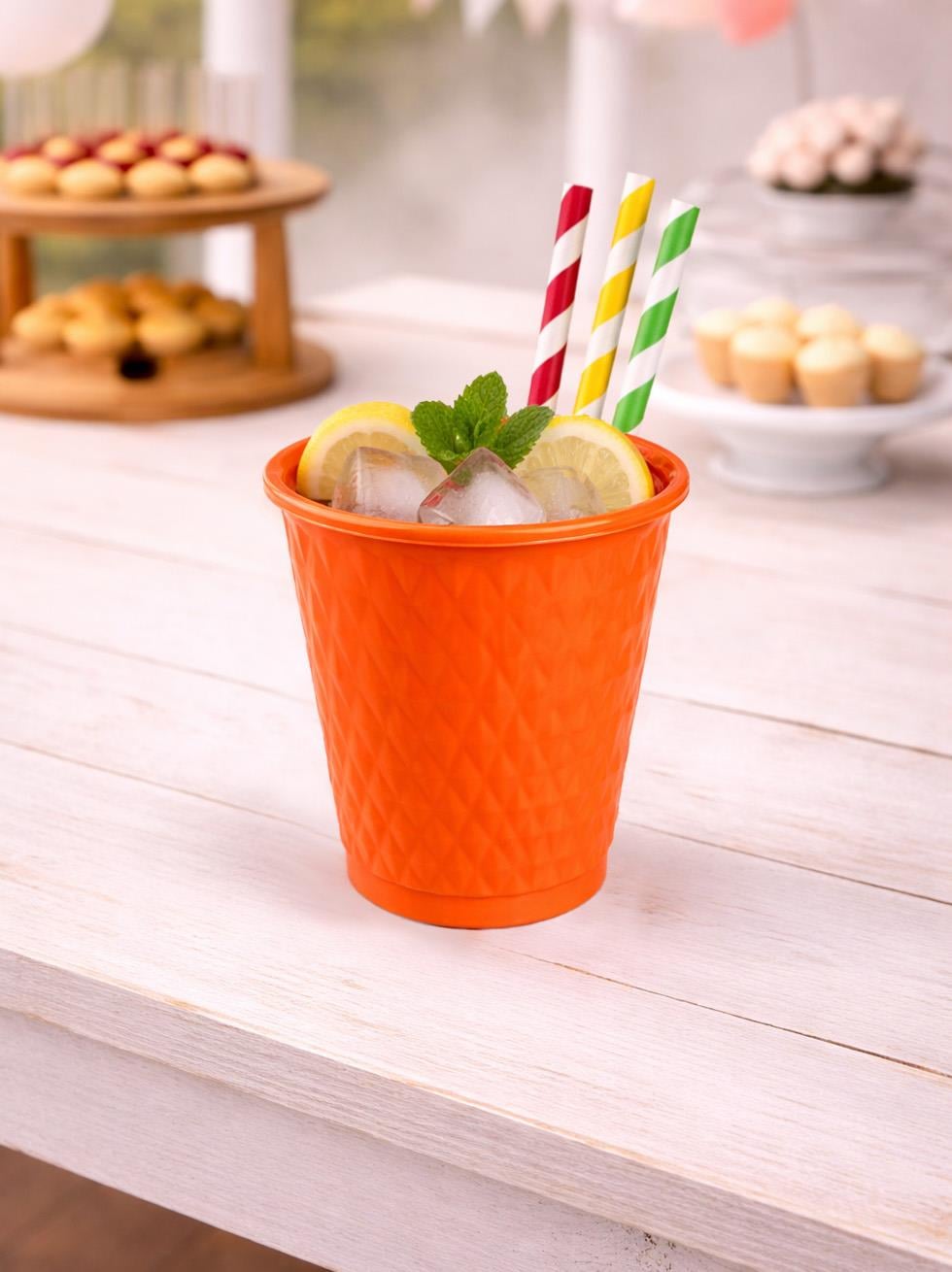 Plastik Bardak Turuncu Renk 25Li