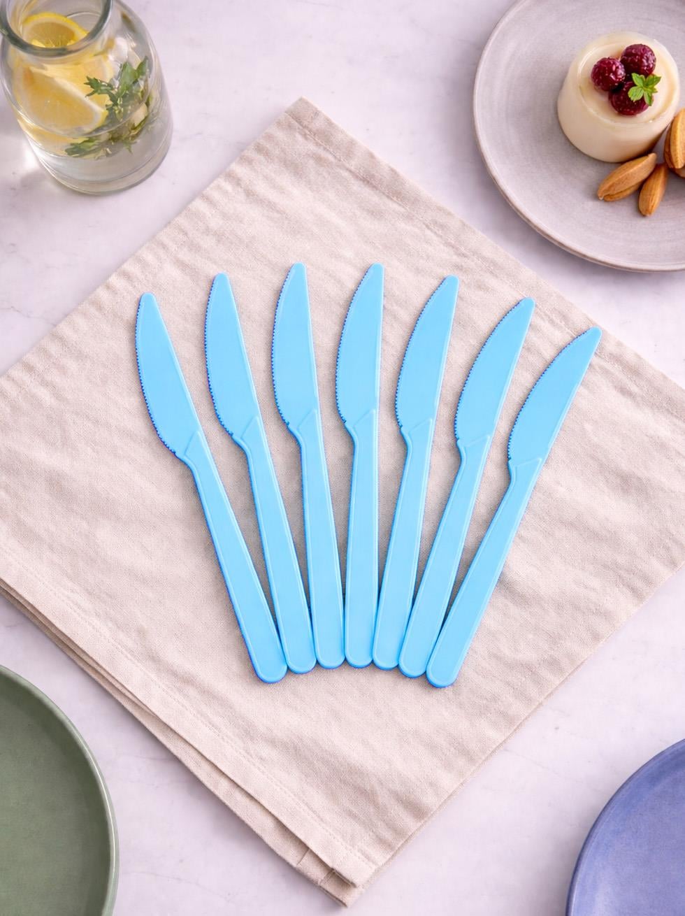 Plastik Bıçak  Açık Mavi 25li