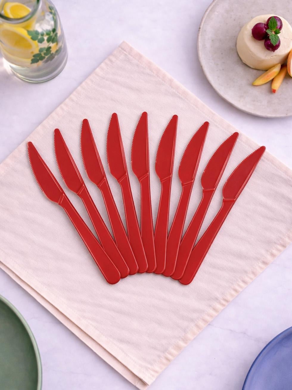Plastik Bıçak Kırmızı 25li