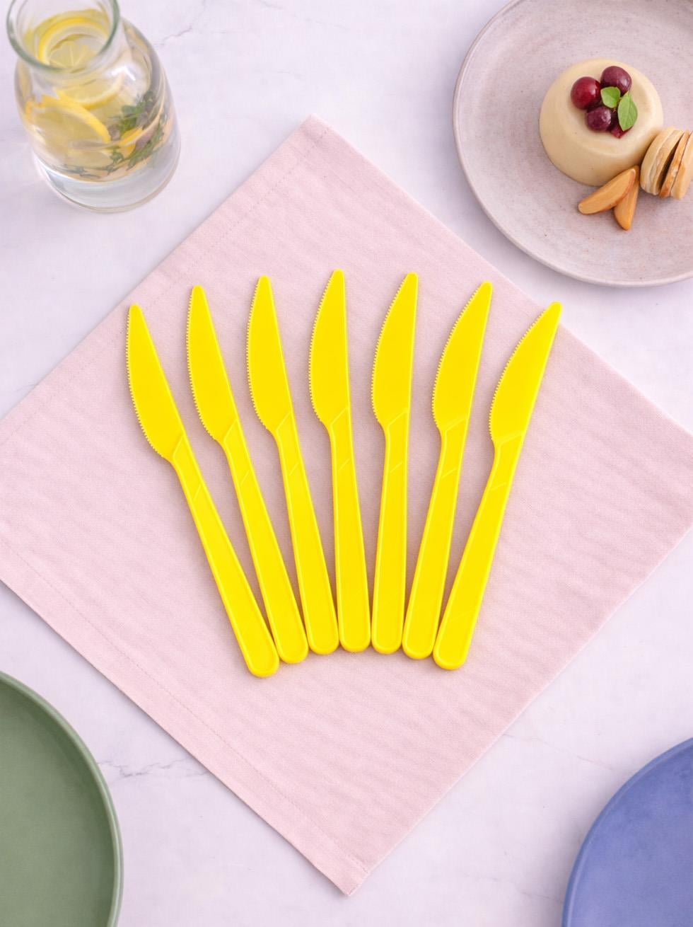 Plastik Bıçak Sarı 25li