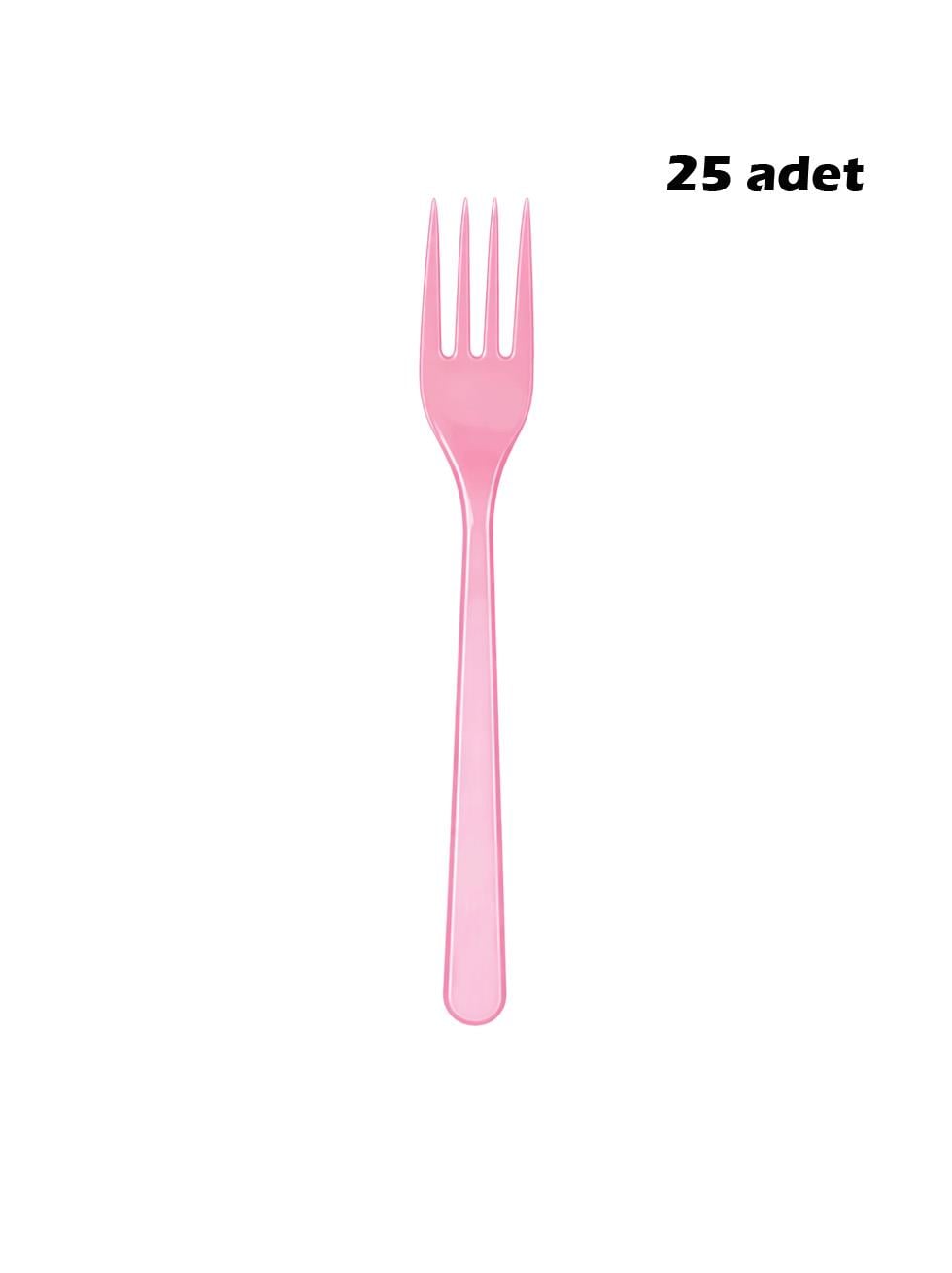 Plastik Çatal Açık Pembe 25li