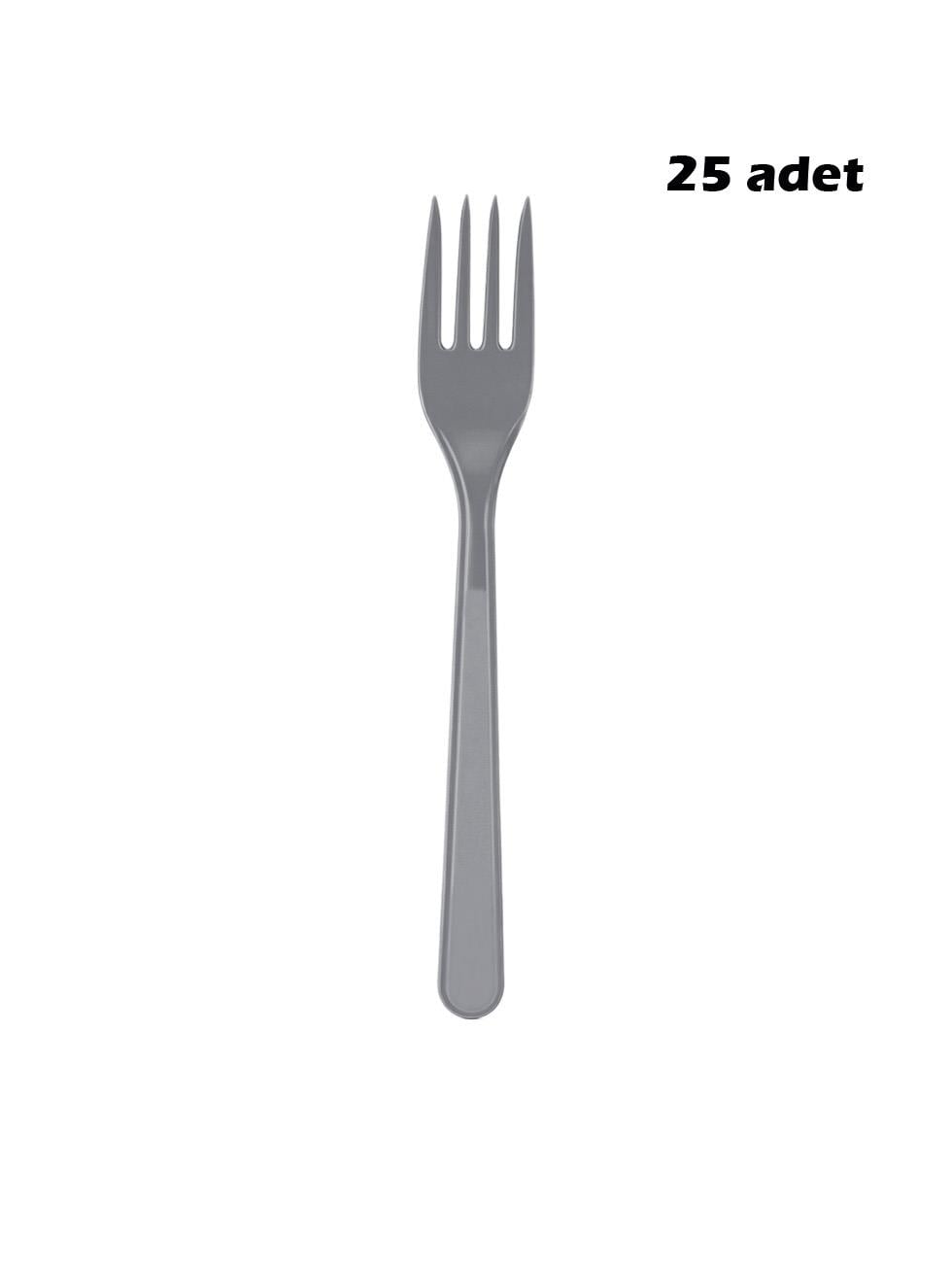 Plastik Çatal Gümüş 25li