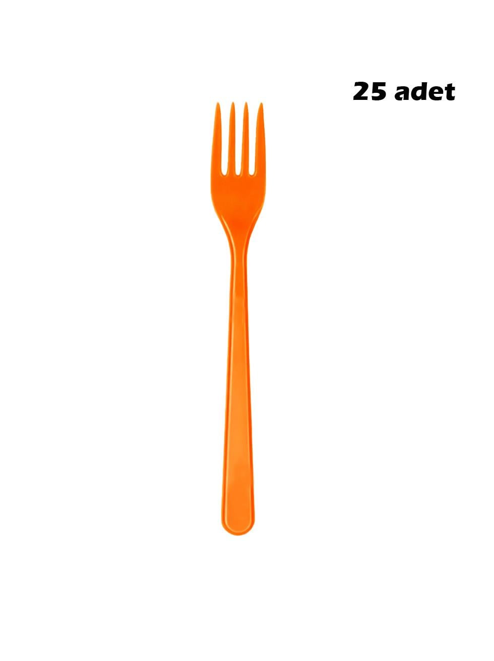 Plastik Çatal Turuncu 25li