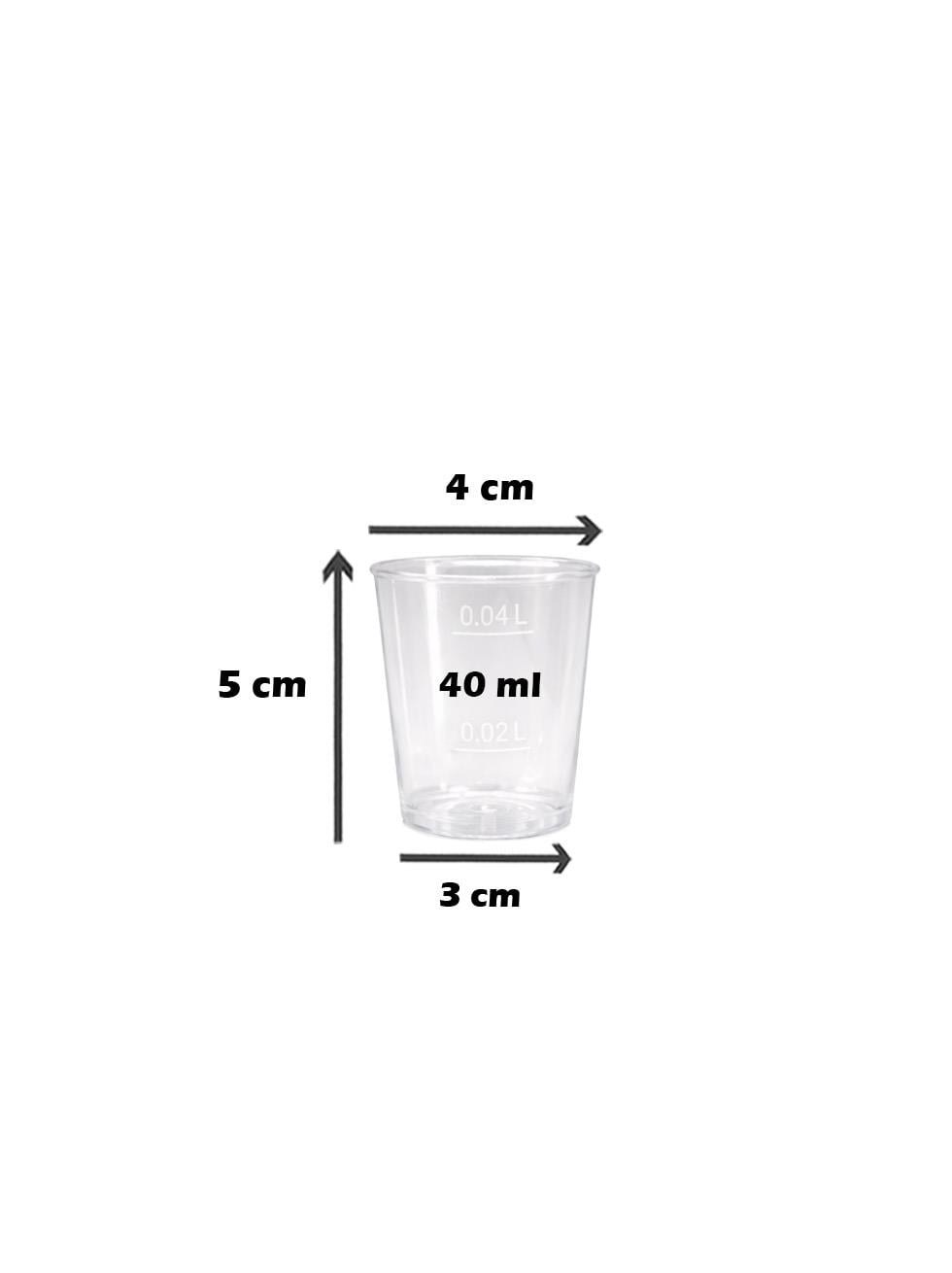 Plastik Shot Bardağı Mini Bardak 40 ml 20li