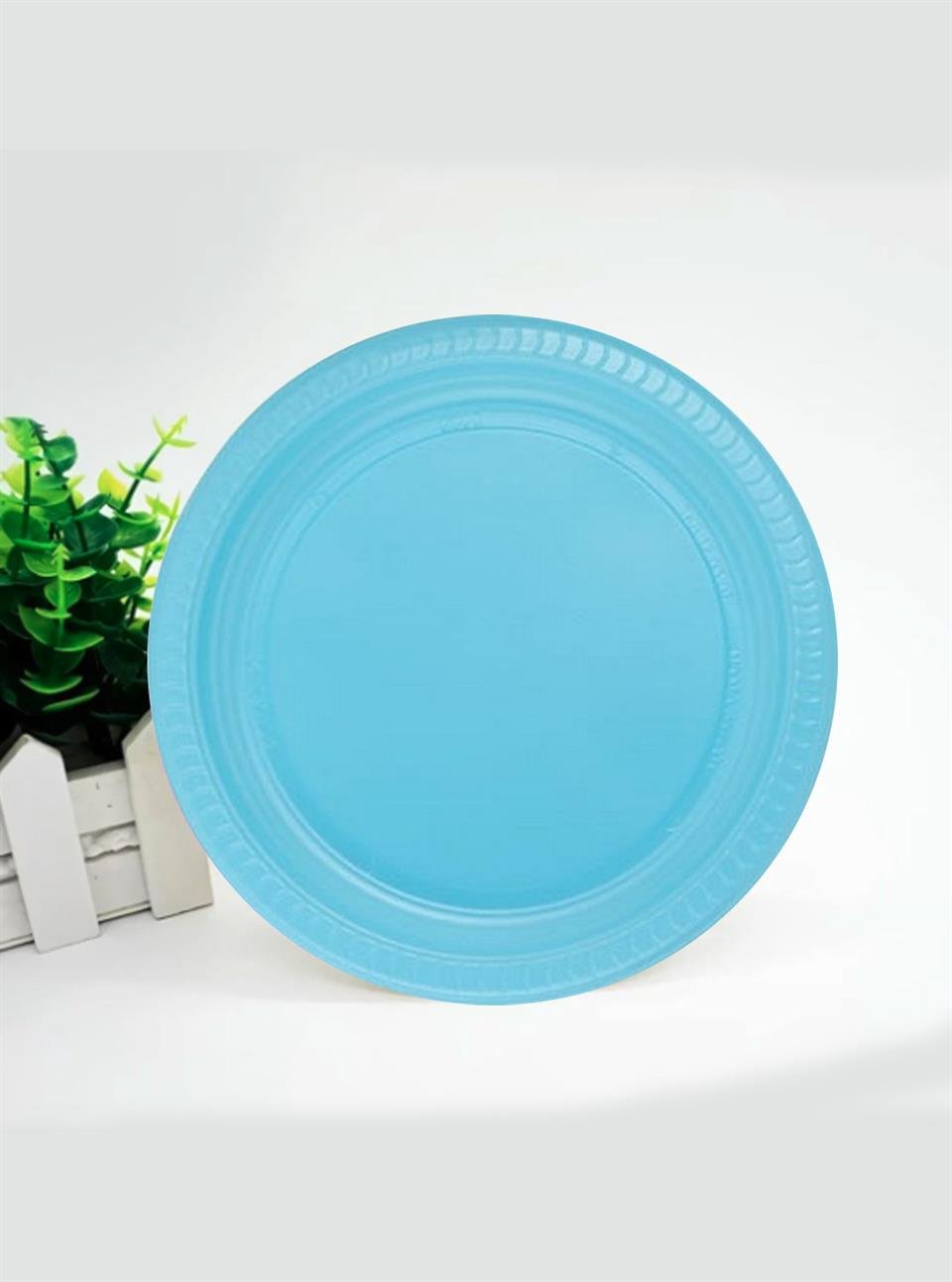 Plastik Tabak Açık Mavi Renk 25Li