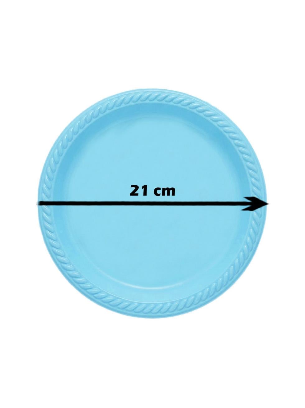 Plastik Tabak Doğum Günü Parti Tabağı Açık Mavi 21 cm 25li