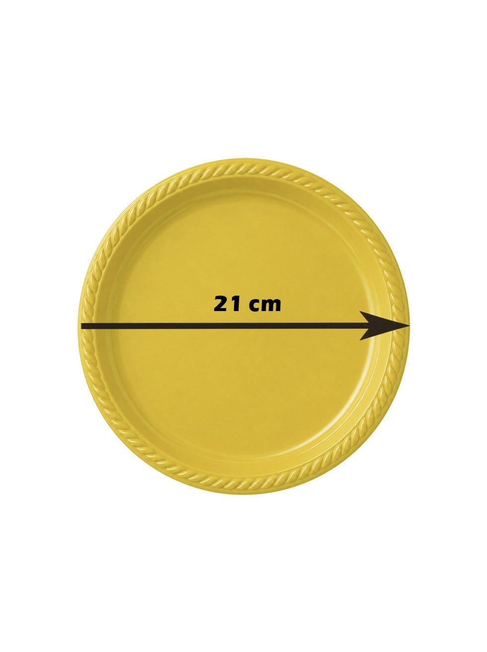 Plastik Tabak Doğum Günü Parti Tabağı Sarı 21 cm 25li