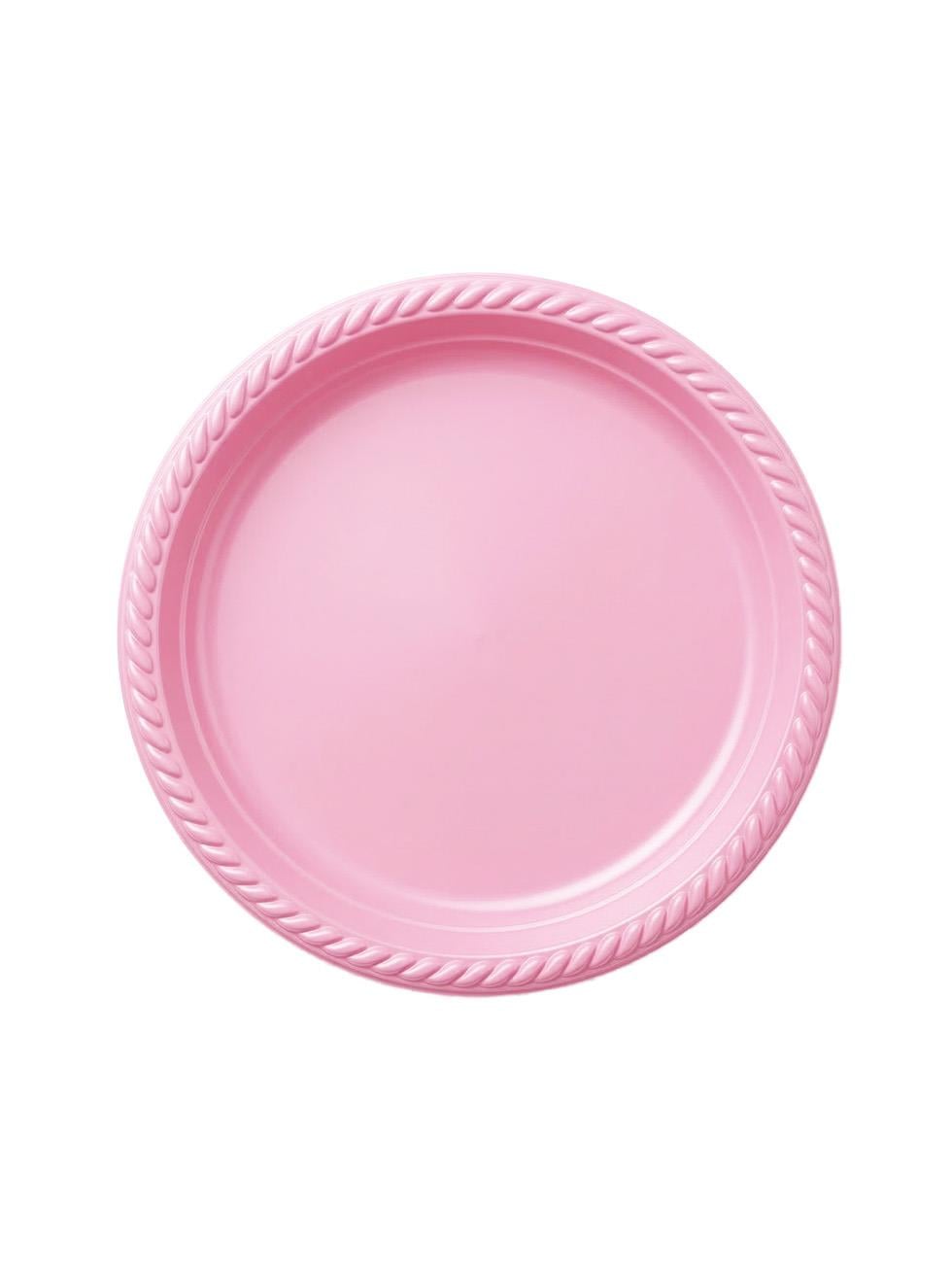 Plastik Tabak Doğum Günü Parti Tabağı Pembe 21 cm 25li