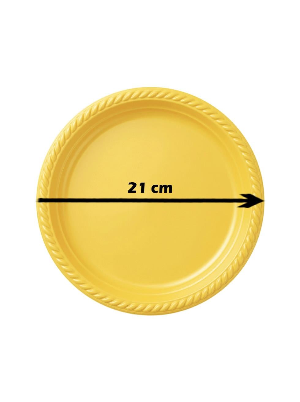 Plastik Tabak Doğum Günü Parti Tabağı Sarı 21 cm 25li