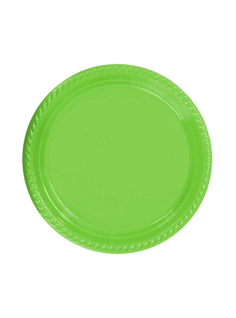 Plastik Tabak Yeşil Renk 25Li