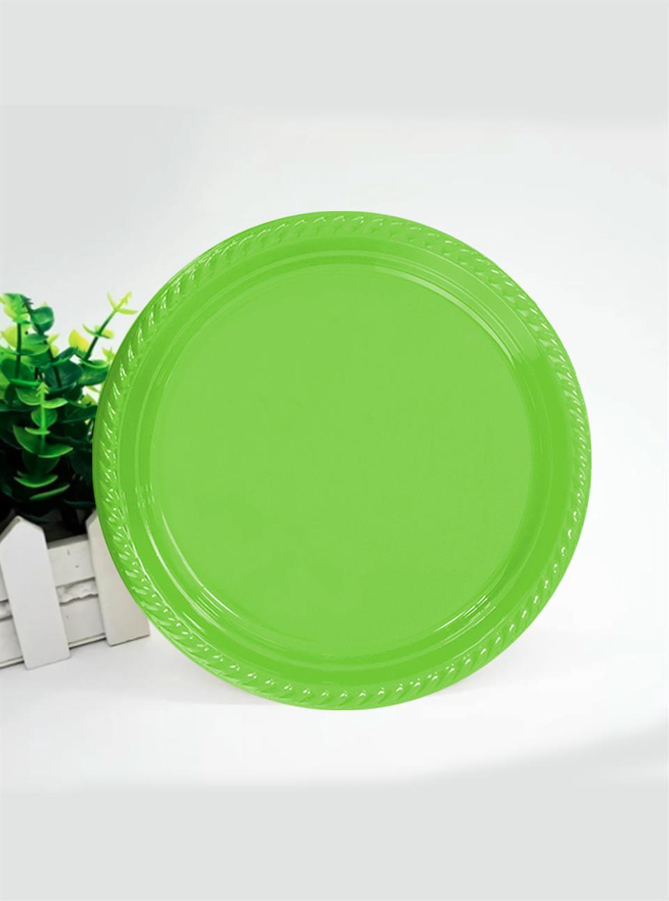 Plastik Tabak Yeşil Renk 25Li