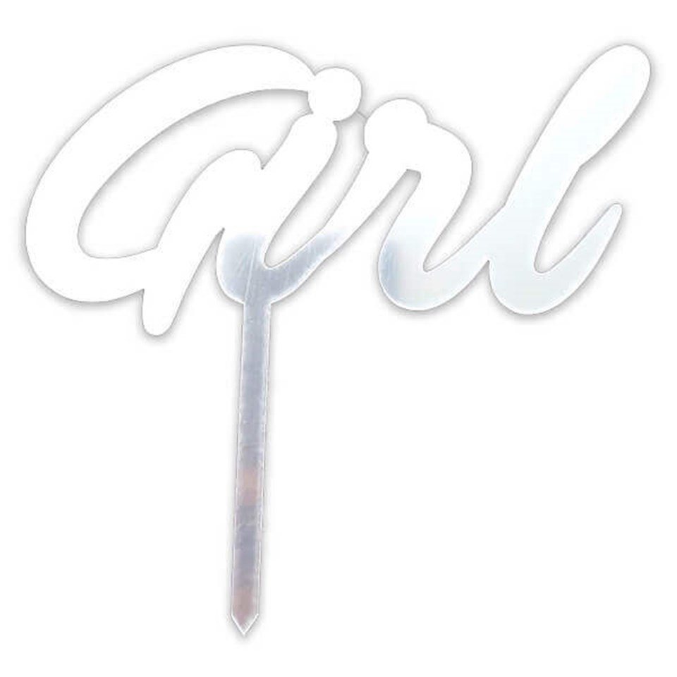 Pleksi Pasta Süsü Yazı Girl Gümüş