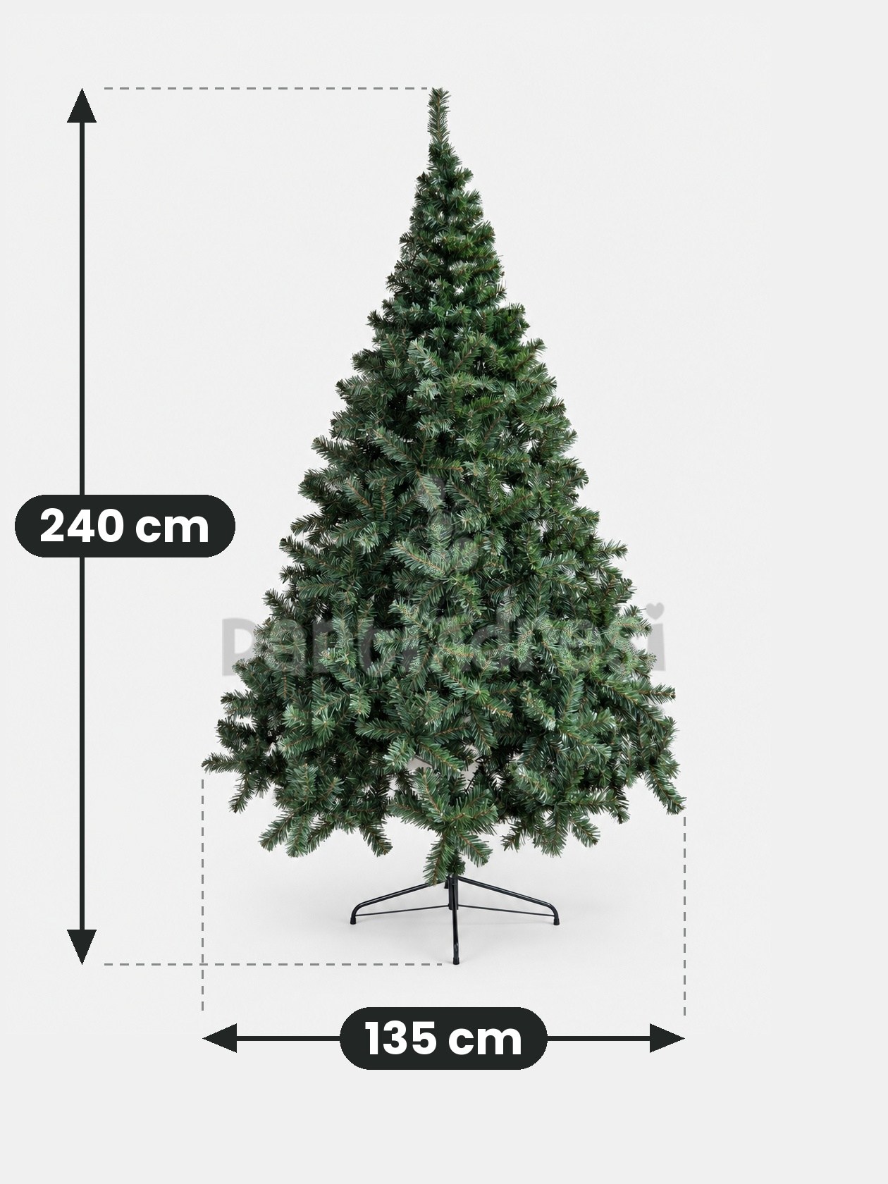 Premium Yılbaşı Ağacı 240 cm 985 Dallı Metal Ayaklı Yoğun Görünümlü Çam Ağacı