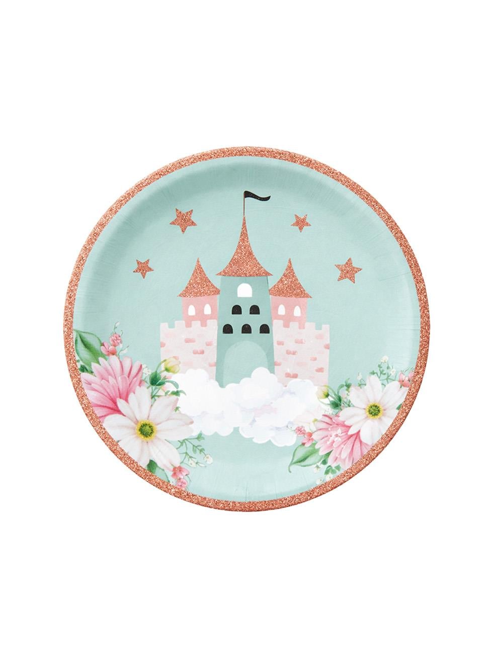 Prenses Şato Temalı Karton Tabak – Doğum Günü Parti Tabağı 8li
