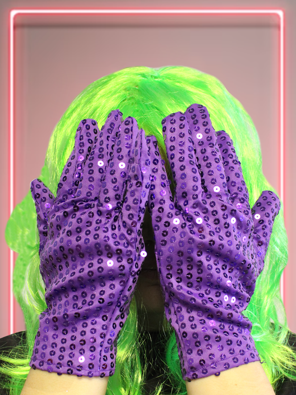 Pullu Eldiven Bride Bekarlığa Veda Partisi Kostümü Mor